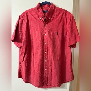 Men’s XL Ralph Lauren Classic Fit Oxford Short Sleeve in Red/Pink